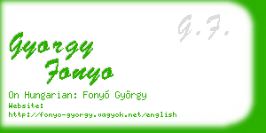 gyorgy fonyo business card